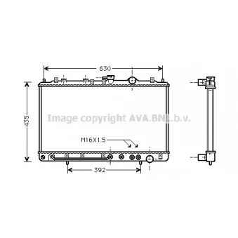 Radiateur, refroidissement du moteur AVA QUALITY COOLING HY2074