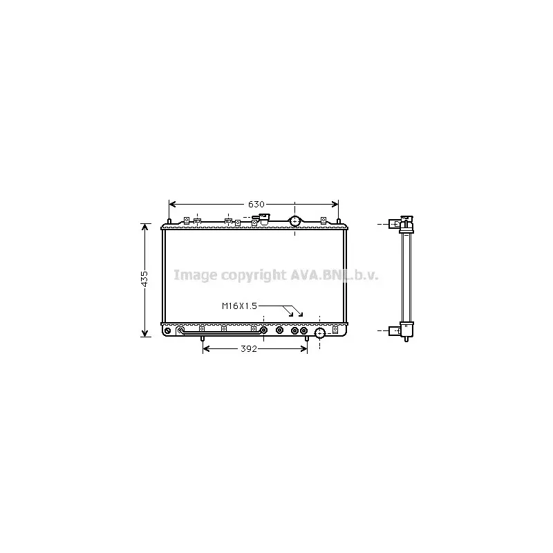 Radiateur, refroidissement du moteur AVA QUALITY COOLING HY2074
