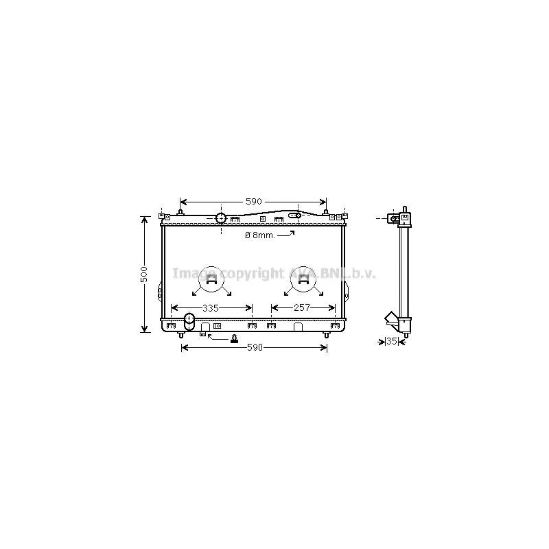 Radiateur, refroidissement du moteur AVA QUALITY COOLING HY2077