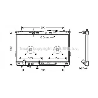 Radiateur, refroidissement du moteur AVA QUALITY COOLING HY2078