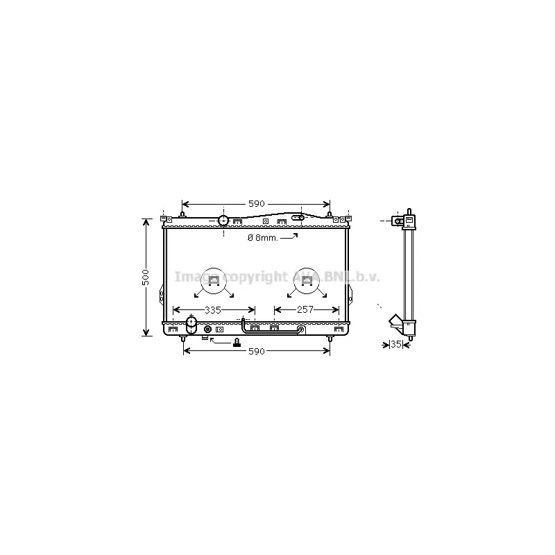 Radiateur, refroidissement du moteur AVA QUALITY COOLING HY2078
