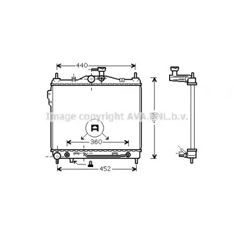 Radiateur, refroidissement du moteur AVA QUALITY COOLING HY2102
