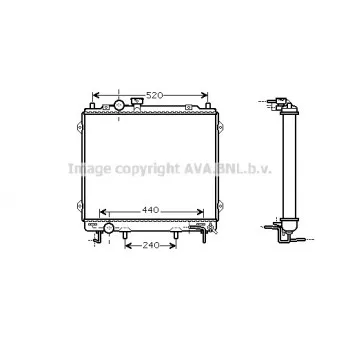 Radiateur, refroidissement du moteur AVA QUALITY COOLING HY2115