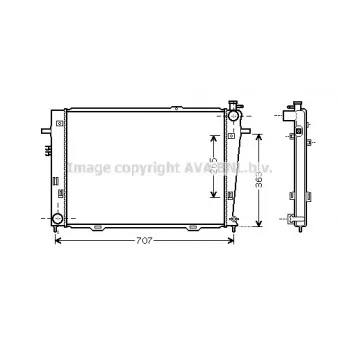Radiateur, refroidissement du moteur AVA QUALITY COOLING HY2126