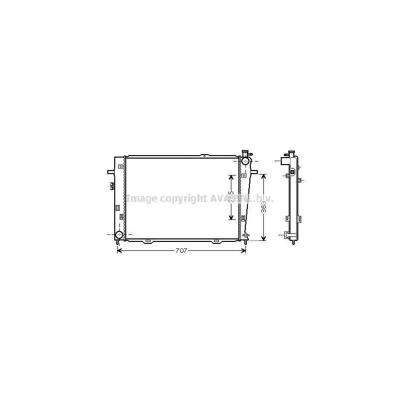 Radiateur, refroidissement du moteur AVA QUALITY COOLING HY2126