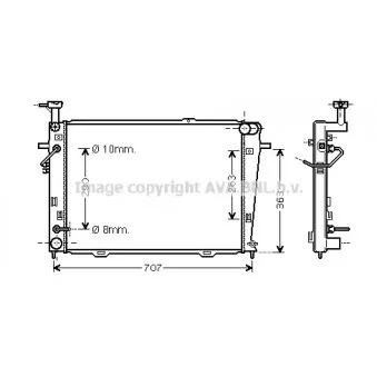 Radiateur, refroidissement du moteur AVA QUALITY COOLING HY2127