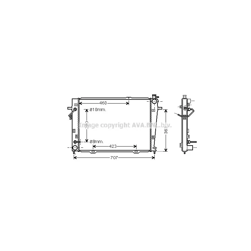 Radiateur, refroidissement du moteur AVA QUALITY COOLING HY2167