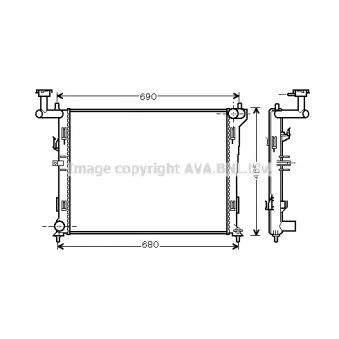 Radiateur, refroidissement du moteur AVA QUALITY COOLING HY2179