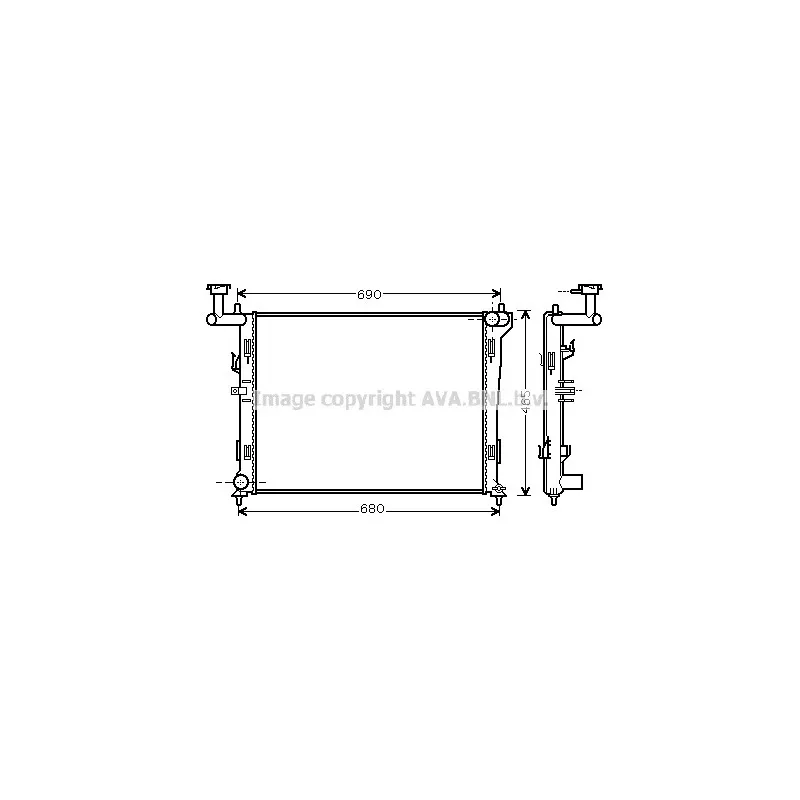 Radiateur, refroidissement du moteur AVA QUALITY COOLING HY2179
