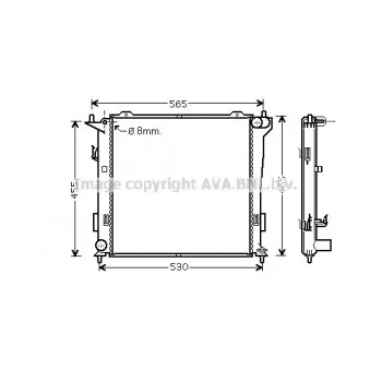 Radiateur, refroidissement du moteur AVA QUALITY COOLING HY2181