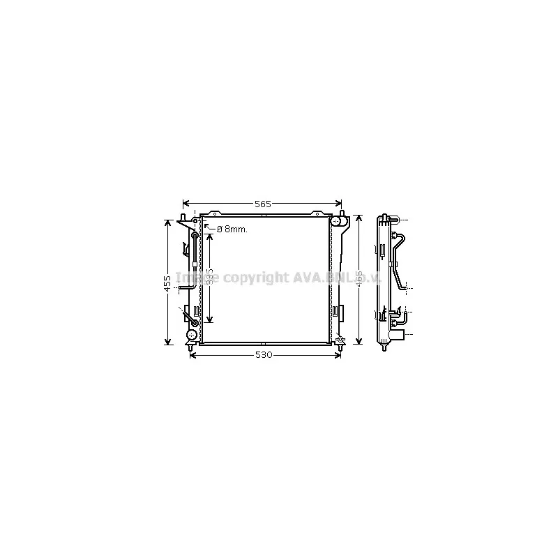 Radiateur, refroidissement du moteur AVA QUALITY COOLING HY2182