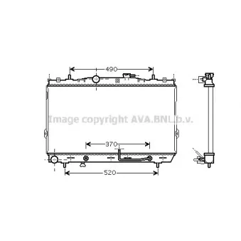 Radiateur, refroidissement du moteur AVA QUALITY COOLING HY2186