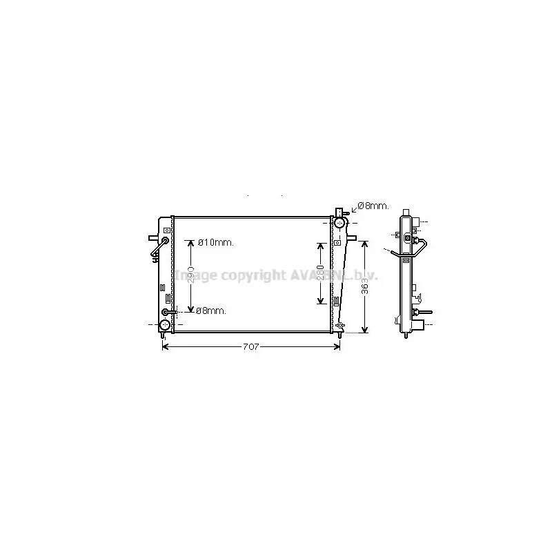 Radiateur, refroidissement du moteur AVA QUALITY COOLING HY2203