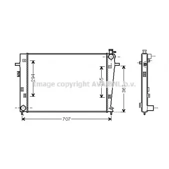 Radiateur, refroidissement du moteur AVA QUALITY COOLING HY2204