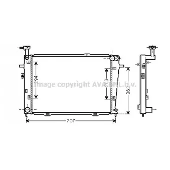 Radiateur, refroidissement du moteur AVA QUALITY COOLING HY2210