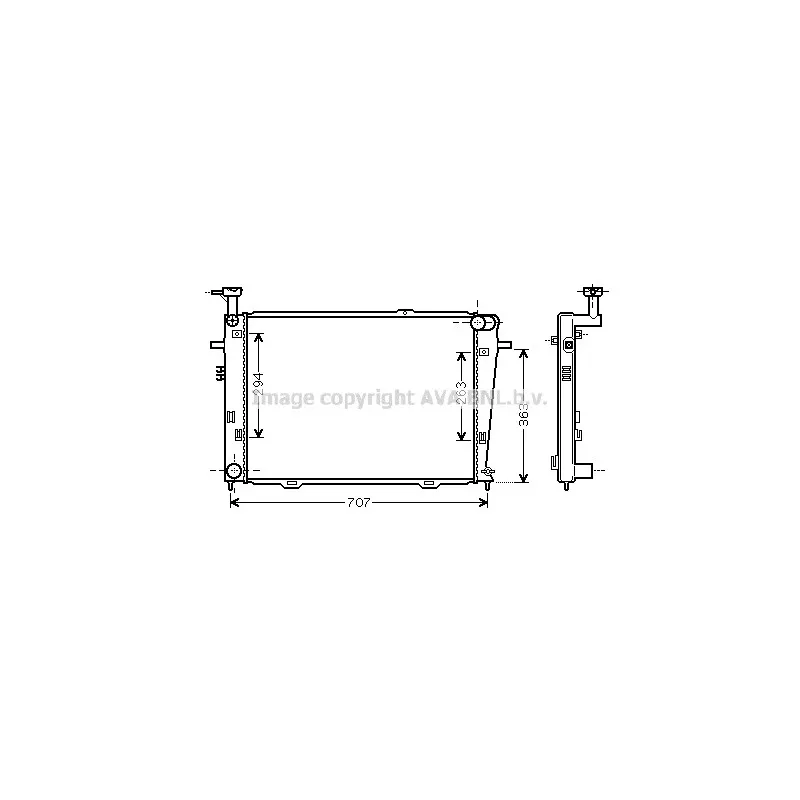 Radiateur, refroidissement du moteur AVA QUALITY COOLING HY2210