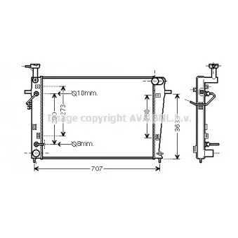 Radiateur, refroidissement du moteur AVA QUALITY COOLING HY2211
