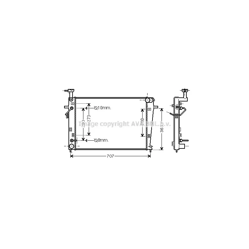 Radiateur, refroidissement du moteur AVA QUALITY COOLING HY2211