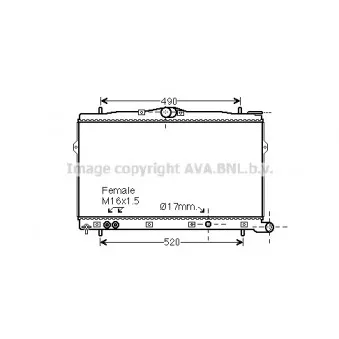 Radiateur, refroidissement du moteur AVA QUALITY COOLING HY2248