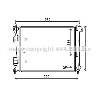 Radiateur, refroidissement du moteur AVA QUALITY COOLING HY2274