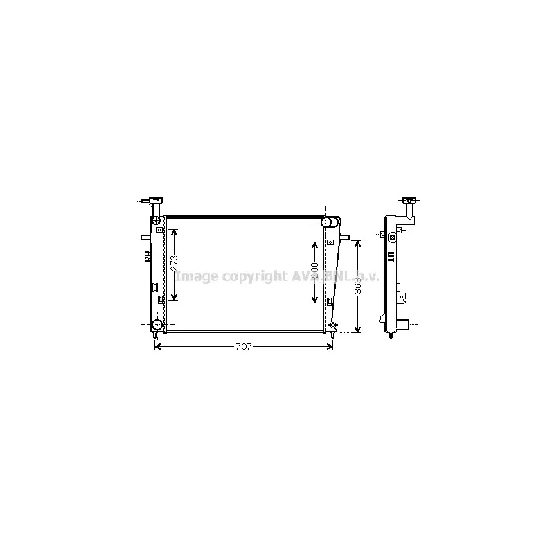 Radiateur, refroidissement du moteur AVA QUALITY COOLING HY2275