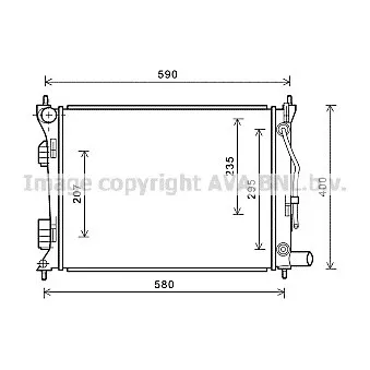 Radiateur, refroidissement du moteur AVA QUALITY COOLING HY2276