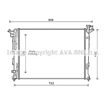 Radiateur, refroidissement du moteur AVA QUALITY COOLING HY2283