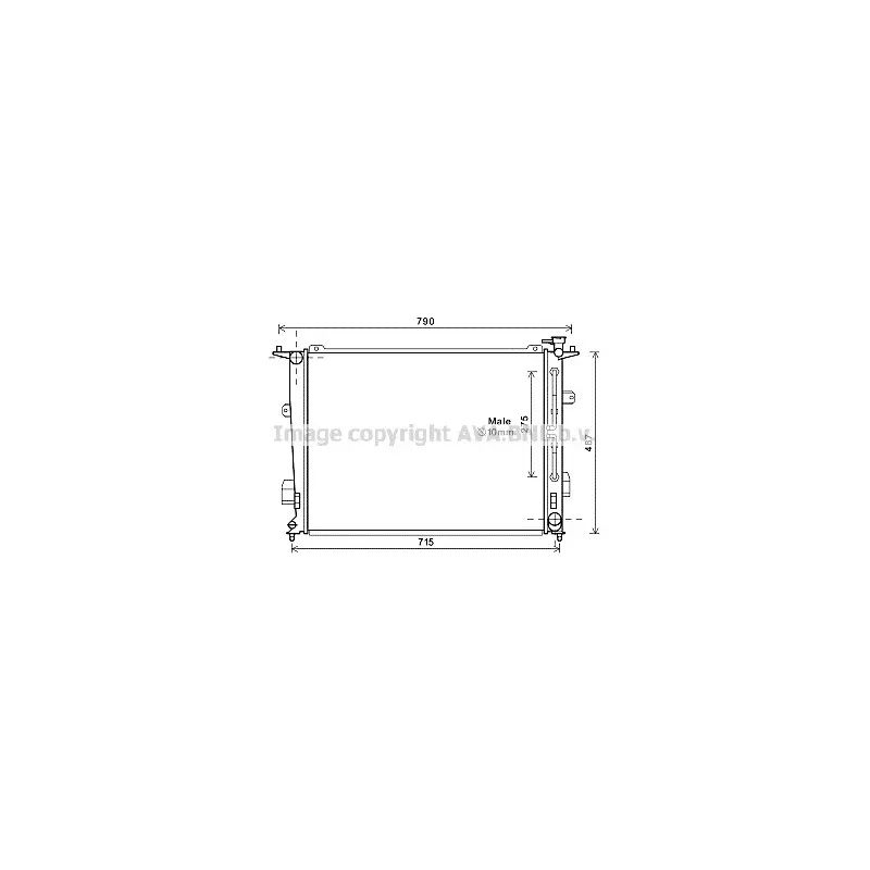 Radiateur, refroidissement du moteur AVA QUALITY COOLING HY2286