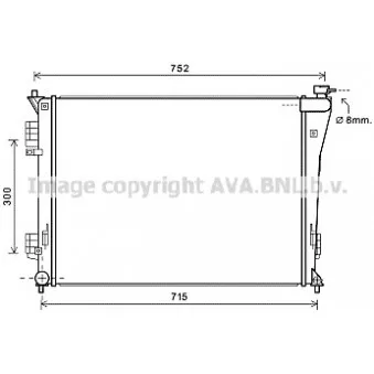 Radiateur, refroidissement du moteur AVA QUALITY COOLING HY2304