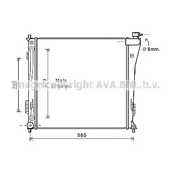 Radiateur, refroidissement du moteur AVA QUALITY COOLING HY2305