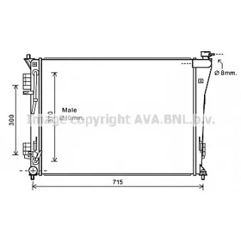 Radiateur, refroidissement du moteur AVA QUALITY COOLING HY2306
