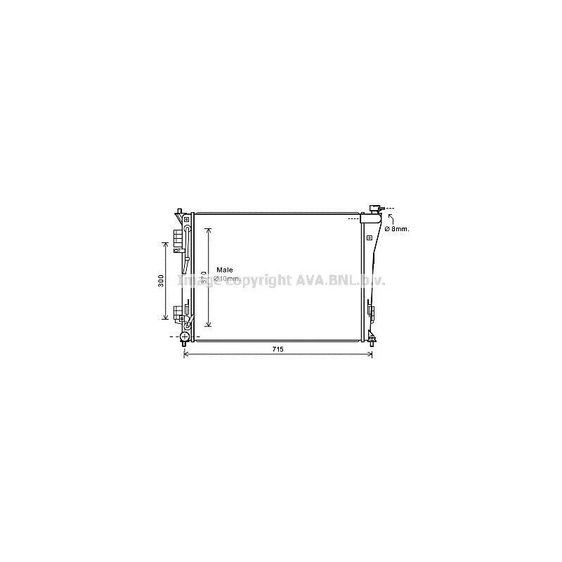 Radiateur, refroidissement du moteur AVA QUALITY COOLING HY2306