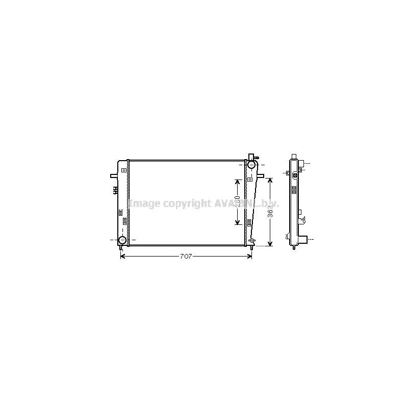 Radiateur, refroidissement du moteur AVA QUALITY COOLING HY2328