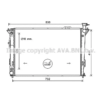 Radiateur, refroidissement du moteur AVA QUALITY COOLING HY2352