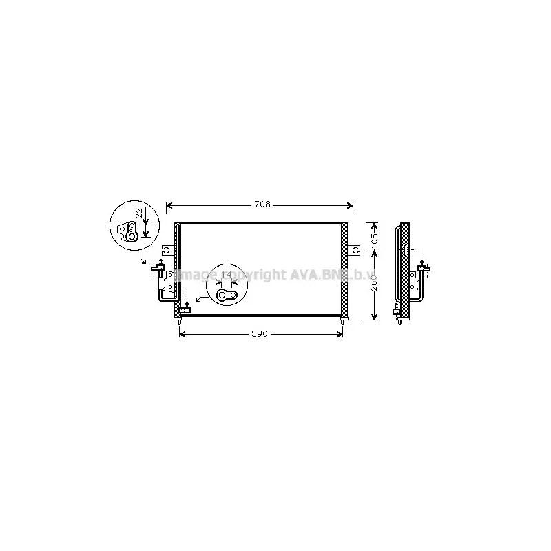 Condenseur, climatisation AVA QUALITY COOLING HY5057