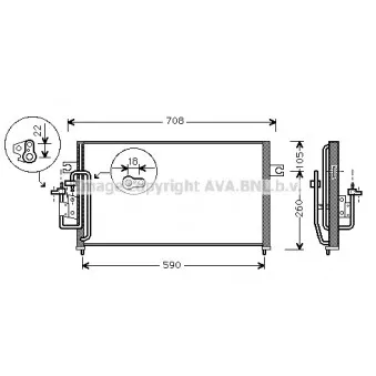 Condenseur, climatisation AVA QUALITY COOLING HY5059