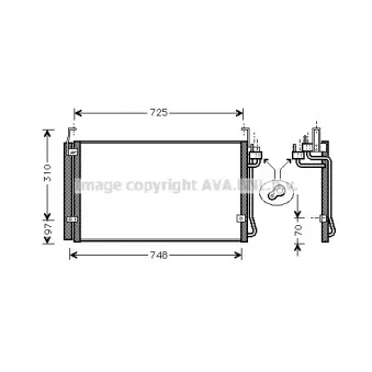 Condenseur, climatisation AVA QUALITY COOLING HY5071D