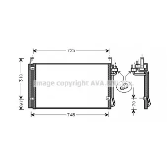 Condenseur, climatisation AVA QUALITY COOLING HY5072D