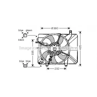 Ventilateur, refroidissement du moteur AVA QUALITY COOLING HY7511