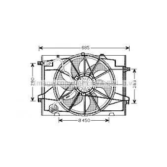 Ventilateur, refroidissement du moteur AVA QUALITY COOLING HY7519
