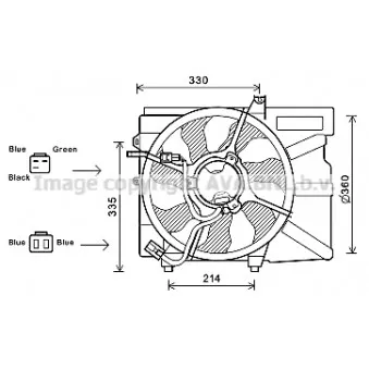 Ventilateur, refroidissement du moteur AVA QUALITY COOLING HY7525