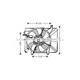 Ventilateur, refroidissement du moteur AVA QUALITY COOLING HY7526