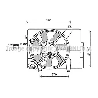 Ventilateur, refroidissement du moteur AVA QUALITY COOLING HY7527
