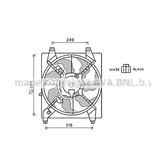 Ventilateur, refroidissement du moteur AVA QUALITY COOLING HY7528