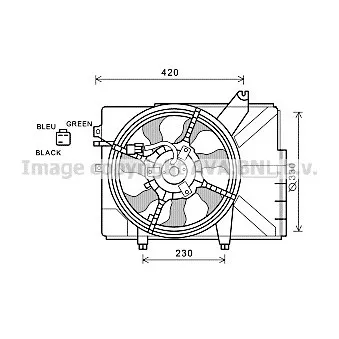 Ventilateur, refroidissement du moteur AVA QUALITY COOLING HY7529