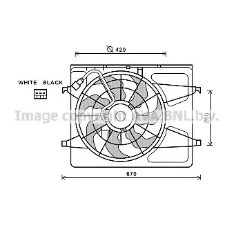 Ventilateur, refroidissement du moteur AVA QUALITY COOLING HY7530