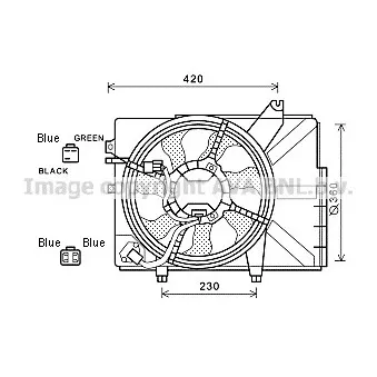 Ventilateur, refroidissement du moteur AVA QUALITY COOLING HY7532