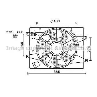 Ventilateur, refroidissement du moteur AVA QUALITY COOLING HY7533