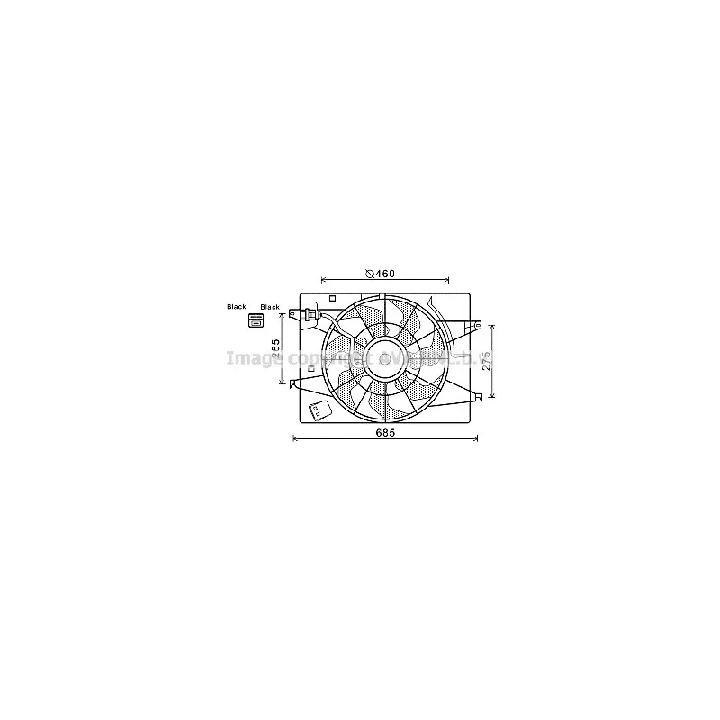 Ventilateur, refroidissement du moteur AVA QUALITY COOLING HY7533