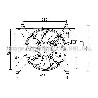Ventilateur, refroidissement du moteur AVA QUALITY COOLING HY7536